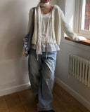 Peron Layered Knit Bolero Cardigan Sleeveless Set