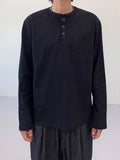 Front button henley neck basic T-shirt