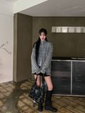 From Two Way Washing Vintage Knit Zip-up