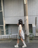 Kiyo Light Blue Mini Skirt