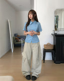 Pop Roundy Unbalance Check Shirt