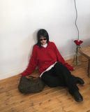 Kinshu cozy Abang fit V-neck nit