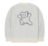 Big Line Bear Smile Knit Cardigan