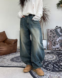Eddie Flame Curved Denim Pants