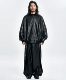 [SET] Vegan Leather Oversized Raglan Track SET