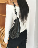 Quone half-moon leather shoulder bag