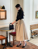 Mello Pintuck Flare Long Skirt