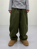 Unisex basic cotton tapered pants