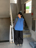 Benkyu Snap Parachute Banding Wide Pants