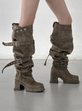 1171 Multiway Buckle Thigh High Boots (8cm)