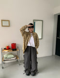 [BAONHAUS] Lubena Nylon Ribbon Banding Pants