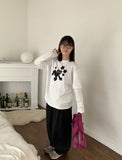 Potco Cat Printed Layered Long Sleeve Tee