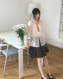 Netin Overfit See-Through Stripe Shirt