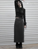 Long slim wool skirt