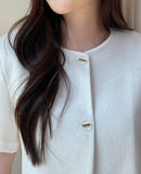 Kolb Round Neck Short Sleeve Tweed Jacket