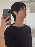 Uke Shoulder Henley Neck Muscle Fit Half Knit