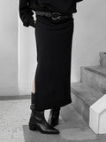 Match Shirring Slit Long Skirt