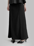 Belted cut long skirt