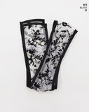 Channing See-Through Flower Embroidery Black Vintage Scarf