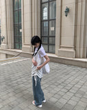 Redo Strap Blue Wide Pants