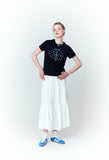 Circle Kitty Embroidered Crop Short Sleeve Tee