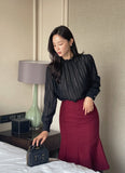 Riaki Frill See-Through Lace Blouse