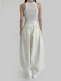 Maxi wide washed pants