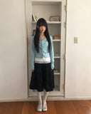 Duhi Twisted Button Long Sleeve Cardigan