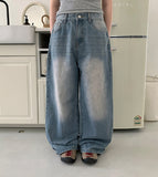 Jyujulo Washing Denim Wide Pants
