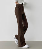 Corduroy Brushed Long Bootcut Banding Pants