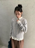 Campo Color Round Wool Knit Cardigan