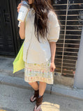 Hashita Flower Chiffon Mini Skirt