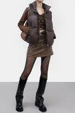 Tainna Crack Leather Skirt (Belt Set)