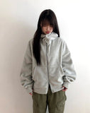 [Brushed Lining] Lao Fleece Two-Way Crop Adjust Hood Zip-Up