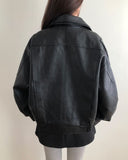Noem Collar Overfit Leather Jacket