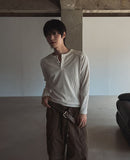 Swing Double Shoulder Rib Muscle Fit Henley Neck