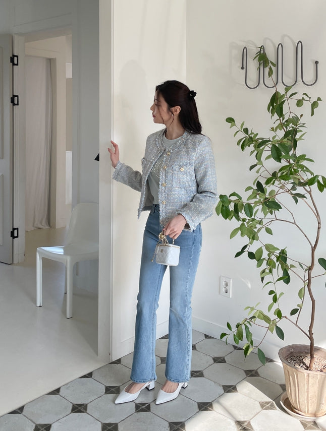 【I AM MARI】Waltz Slim Bootcut Denim Pants I AM MARI (アイアムマリ) - ワルツスリムブーツカットデニム