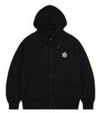 Flower Dot Embroidery Snap Hood Jacket