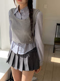 Getty Fake Layered Layered Color Matching Bustier Shirt