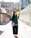 Core wide washed linen pants