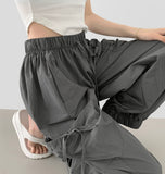 Nylon Rusting Side Ribbon Balloon Jogger Banding Pants