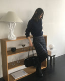 Kudan collar button slim fit knit