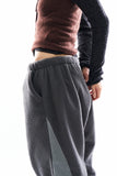 Two-tone panel fleece jogger pants