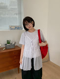 Narumi Flower Two Way Ribbon Layered Sleeveless Midi One Piece