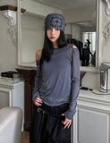 Nilo cutting see-through layered set - long sleeve, sleeveless