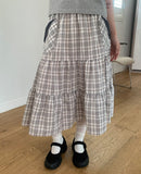 Shuning Check Pocket Midi Skirt
