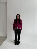 Goodbert Wool Color Round Knit Cardigan