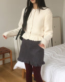 Benson waffle frill knit cardigan