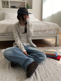 Henkit Stripe Color Matching Hood Zip-Up
