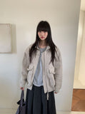 [unisex] Kamba Pocket Collar Cable Knit Zip-Up
